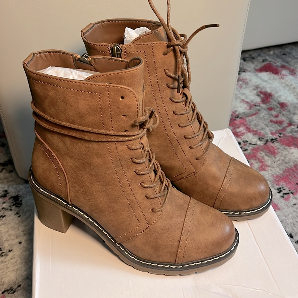 Tan Lace Up Boots